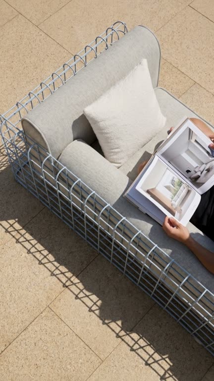 Wireframe: A Furniture Collection Drawn in Steel Rod